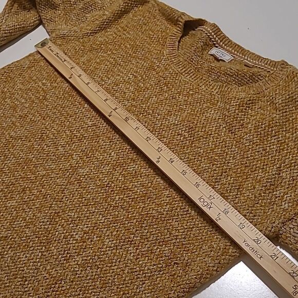 FAT FACE UK BROWN CREAM GOLD WOVEN Cotton Blend lightweight sweater 6 medium - Picture 4 of 9